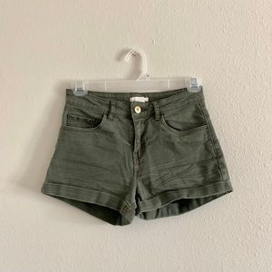 High rise army green shorts!